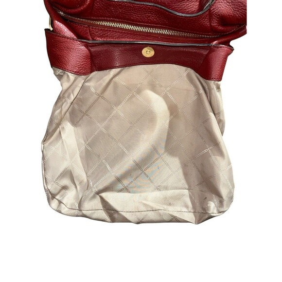 Michael Kors Fulton Pebble Leather Chain Bag Tote Purse Mahogany Red Burgundy - Picture 16 of 16